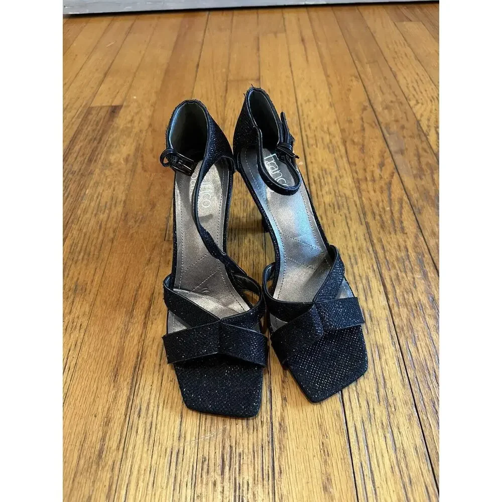 EUC Franco Sarto Womens Rania 2 Stiletto Cut-Out Black high heels Size 8.5